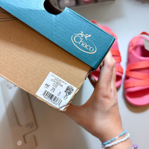 Chaco | Chillos Sport Sandal EVA Kids Girls Rose Pink Coal New 4 Spring Summer - Picture 14 of 15